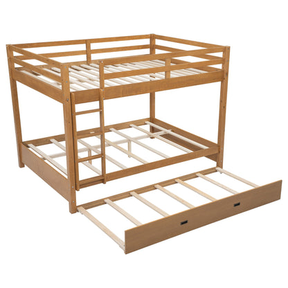 Sturdy wooden bunk bed with ladder, natural finish, slatted beds, under-bed drawers on Tampa Home & Garden Store