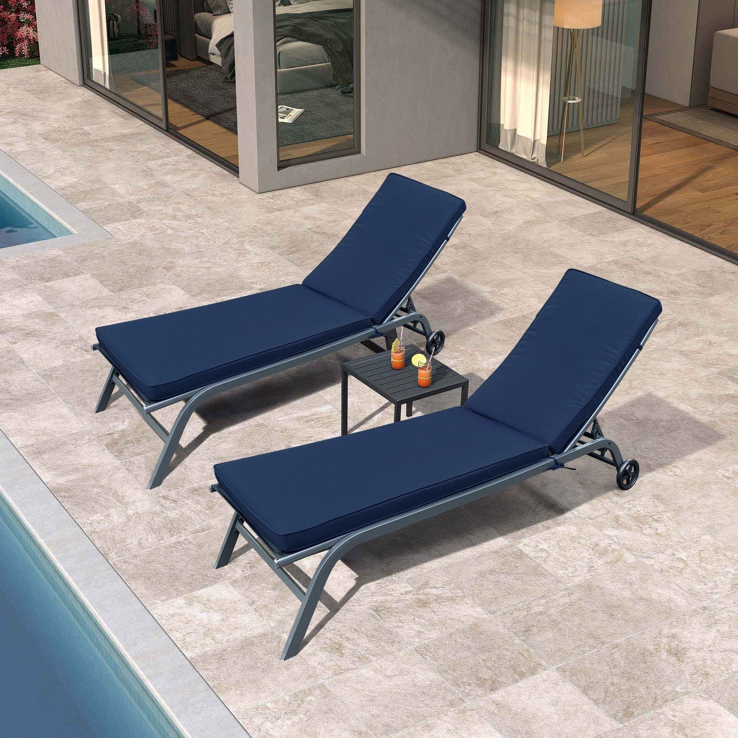 Outdoor Chaise Lounge Seat and Back Cushion