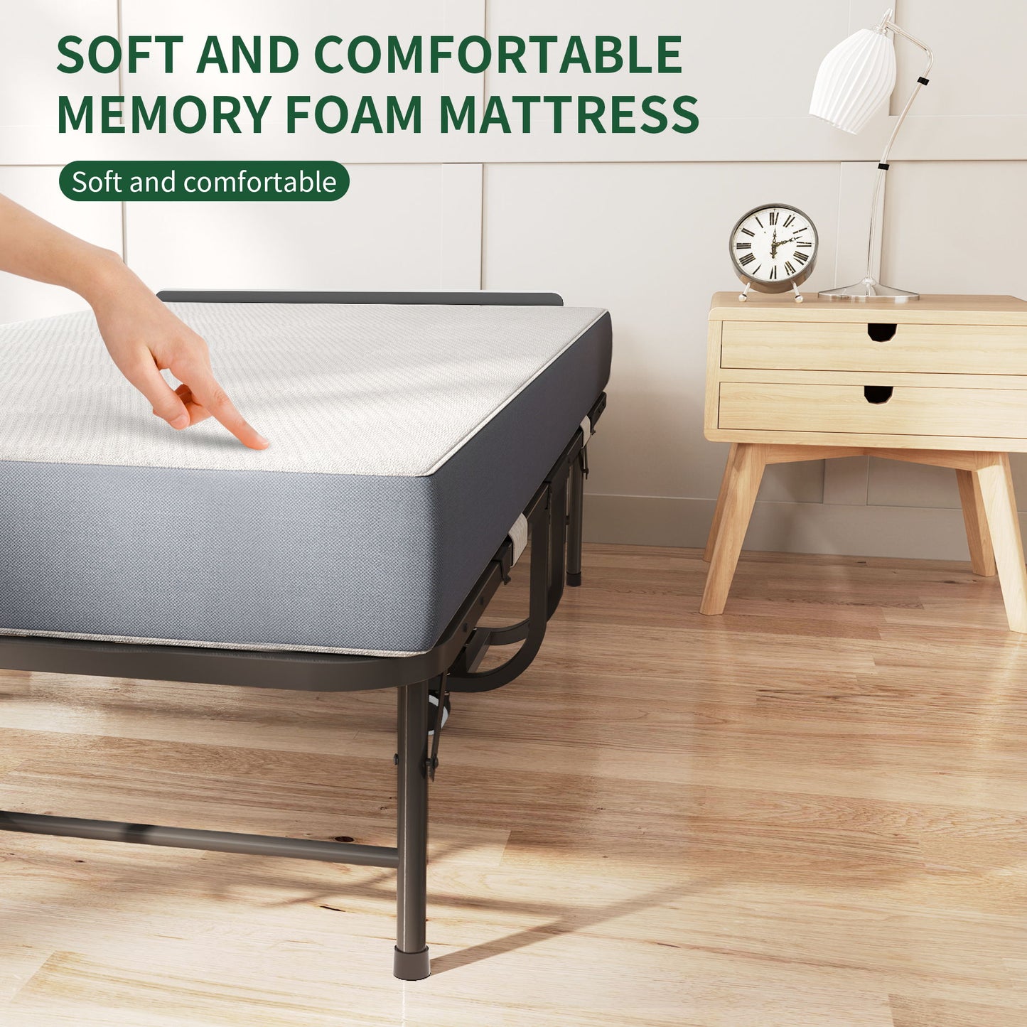 Twin Wide Memory Foam Bed and Rollaway Cot