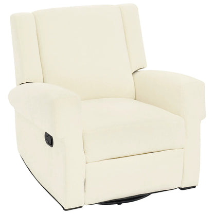 Beige fabric manual recliner chair with swivel rocker and dual recline angles on Tampa Home & Garden Store