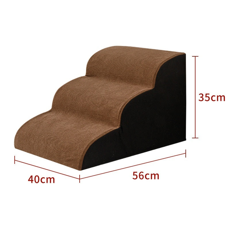 Pet Removable And Washable 3-step Brown Carpeted Pet Stairs with black base Sell My Stuff on Tampa Home & Garden Store