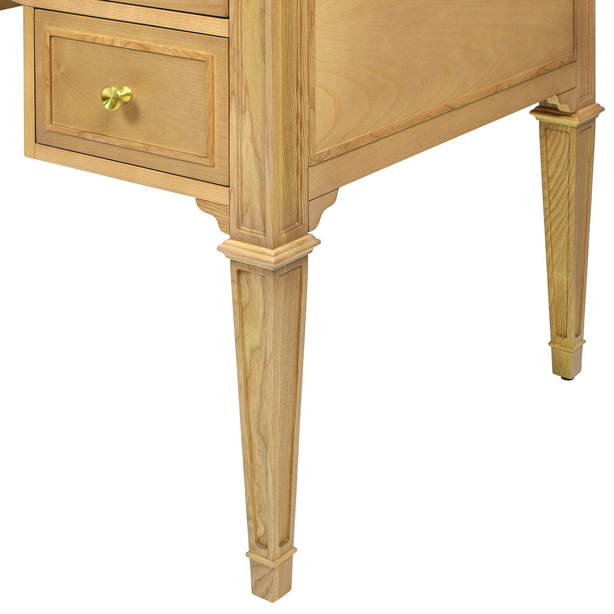 Dauphin 5-Drawer Executive Desk solid rubber hardwood light brown by HouseOfZazla on Tampa Home & Garden Store