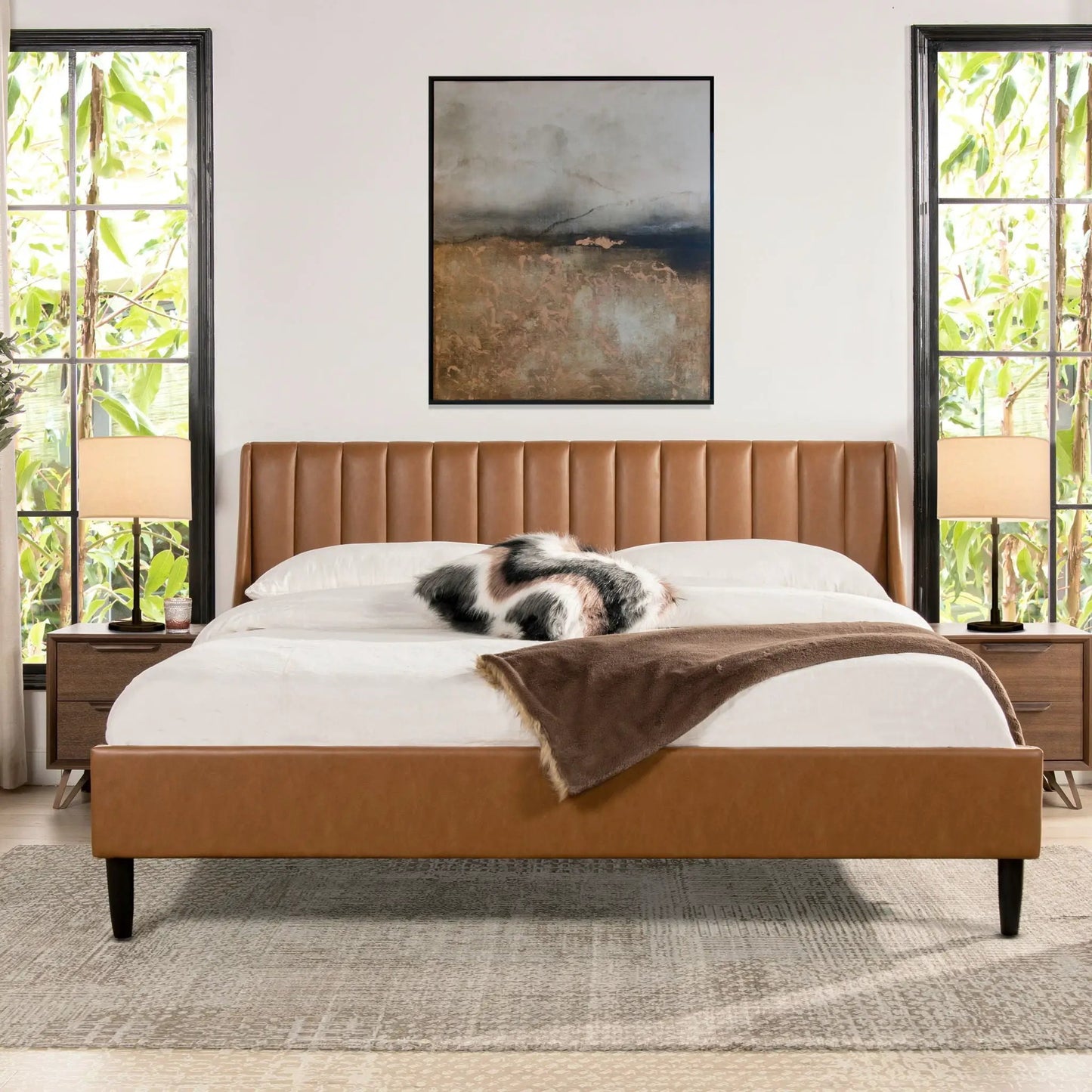 Aspen Vertical Tufted Headboard Platform Bed