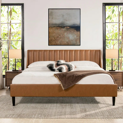 Aspen Vertical Tufted Headboard Platform Bed