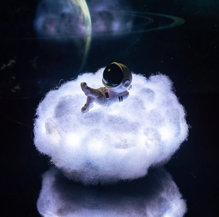 LED Colorful Clouds Astronaut Lamp by FLIPSTYLEZLLC with fluffy cloud and rainbow lighting on Tampa Home & Garden Store