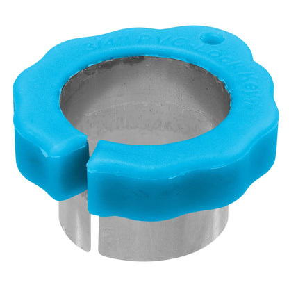 PVC Lock Removal and Bevel Tool Kit blue end cap on gray PVC pipe Orbit Irrigation on Tampa Home & Garden Store