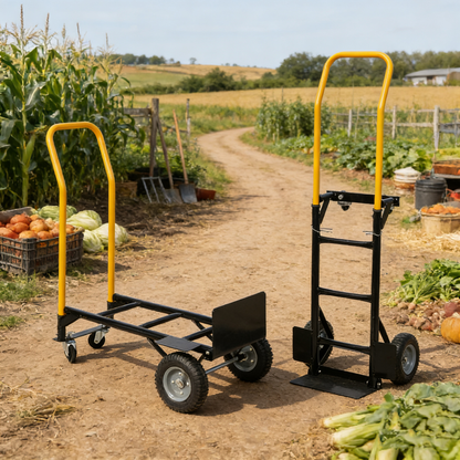 Heavy Duty Dual Purpose Hand Truck Dolly Cart yellow frame metal garden cart HouseOfZazla on Tampa Home & Garden Store