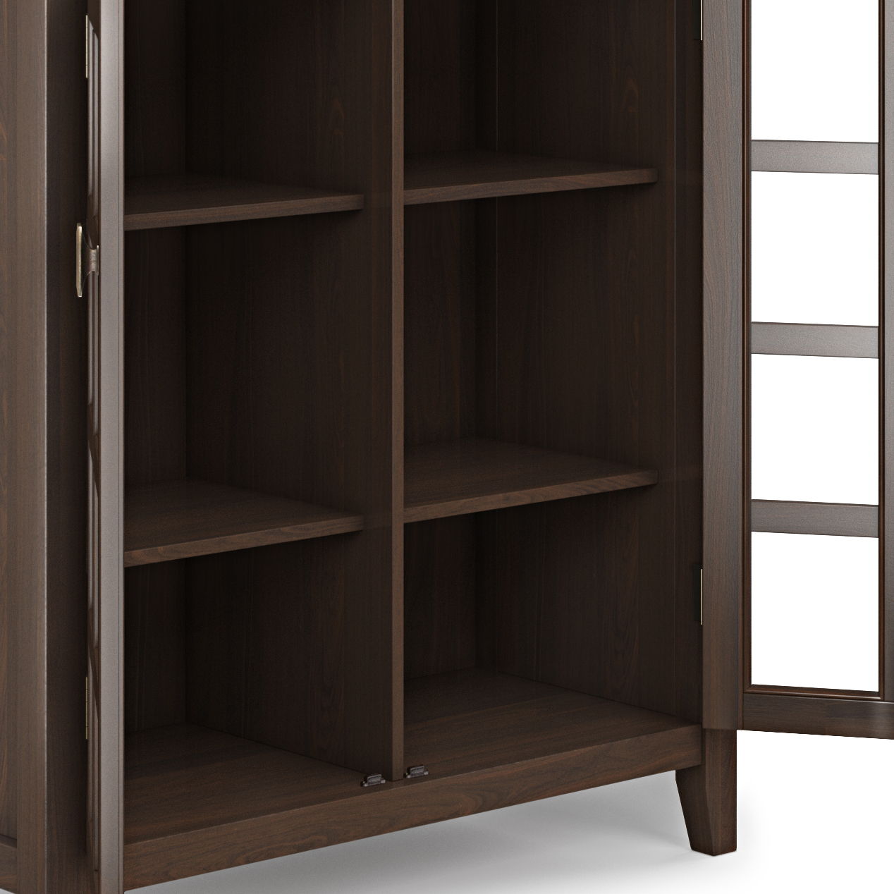 Artisan Handcrafted Medium Storage Cabinet in espresso wood with glass door HouseOfZazla on Tampa Home & Garden Store