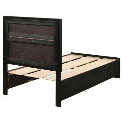 Urbana storage panel bed, black finish, platform bed frame by HouseOfZazla on Tampa Home & Garden Store