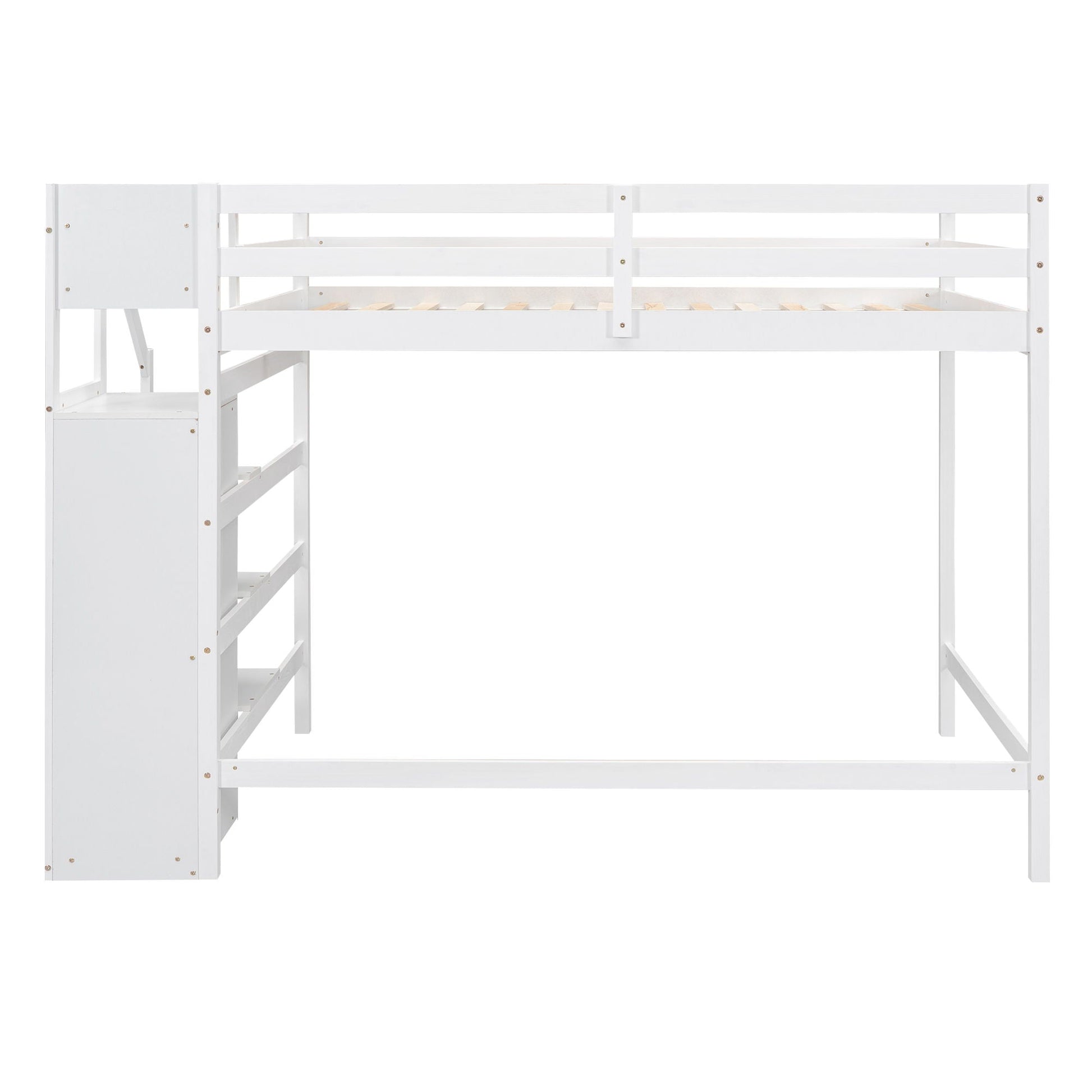 White loft bed with built-in storage wardrobe and staircase by HouseOfZazla on Tampa Home & Garden Store