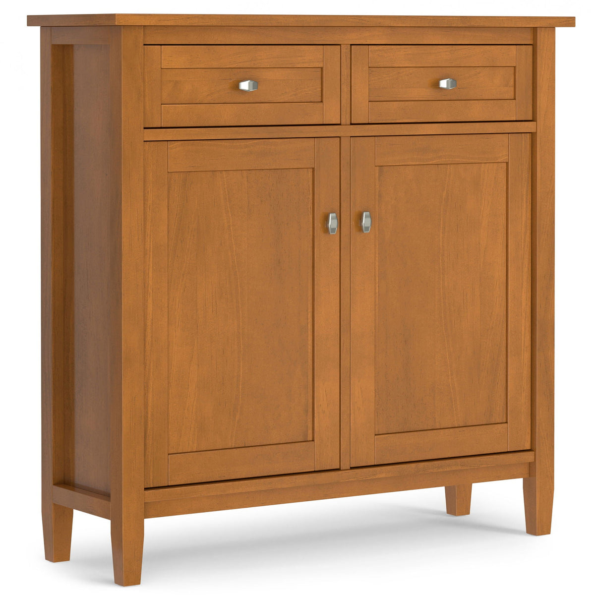 Warm Shaker Entryway Storage Cabinet in brown with adjustable shelves and top drawers on Tampa Home & Garden Store