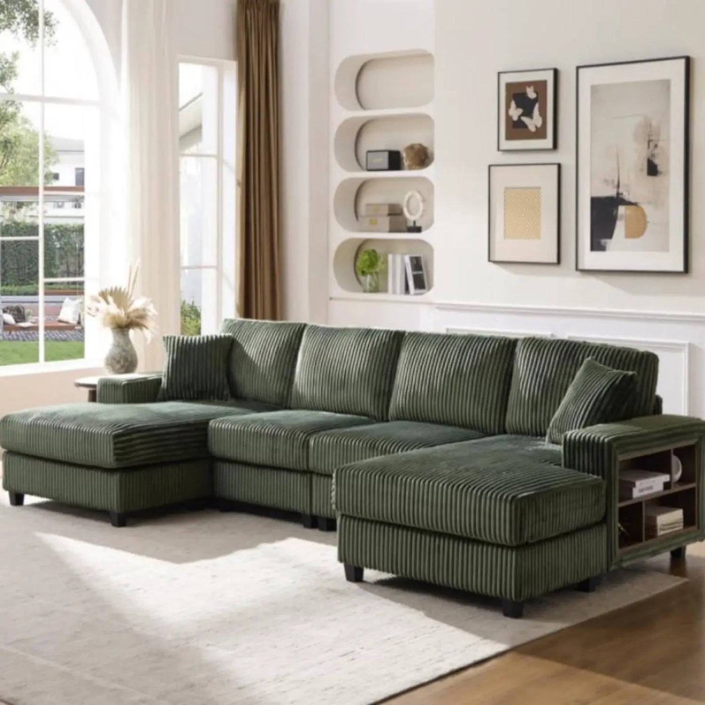 U Shaped Convertible Sofa Four Seater Lounge
