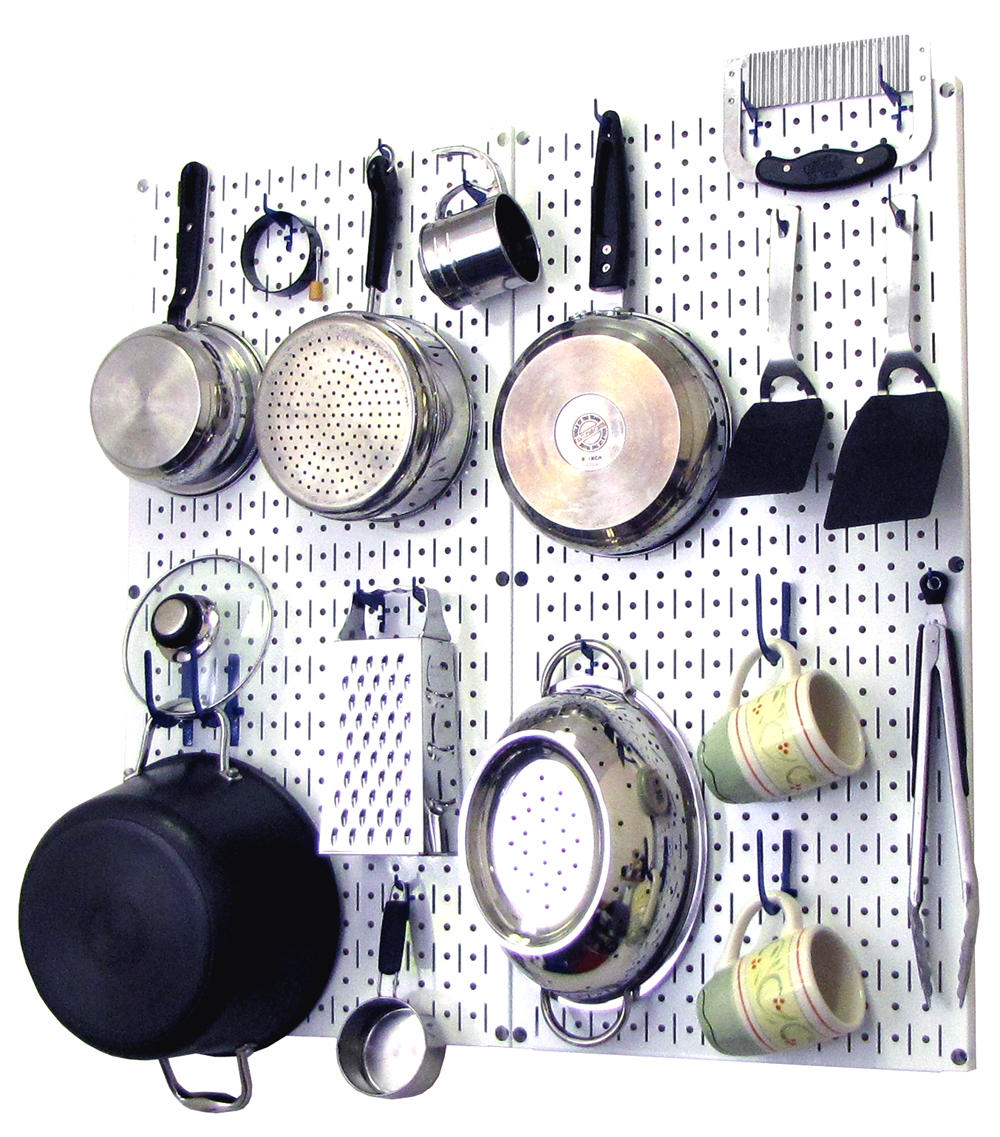 Kitchen Pegboard Storage Rack for Pots and Pans