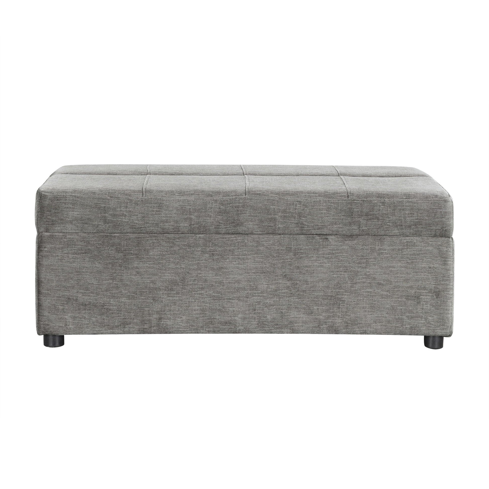HouseOfZazla twin size folding ottoman sleeper bed in gray fabric with tufted top on Tampa Home & Garden Store
