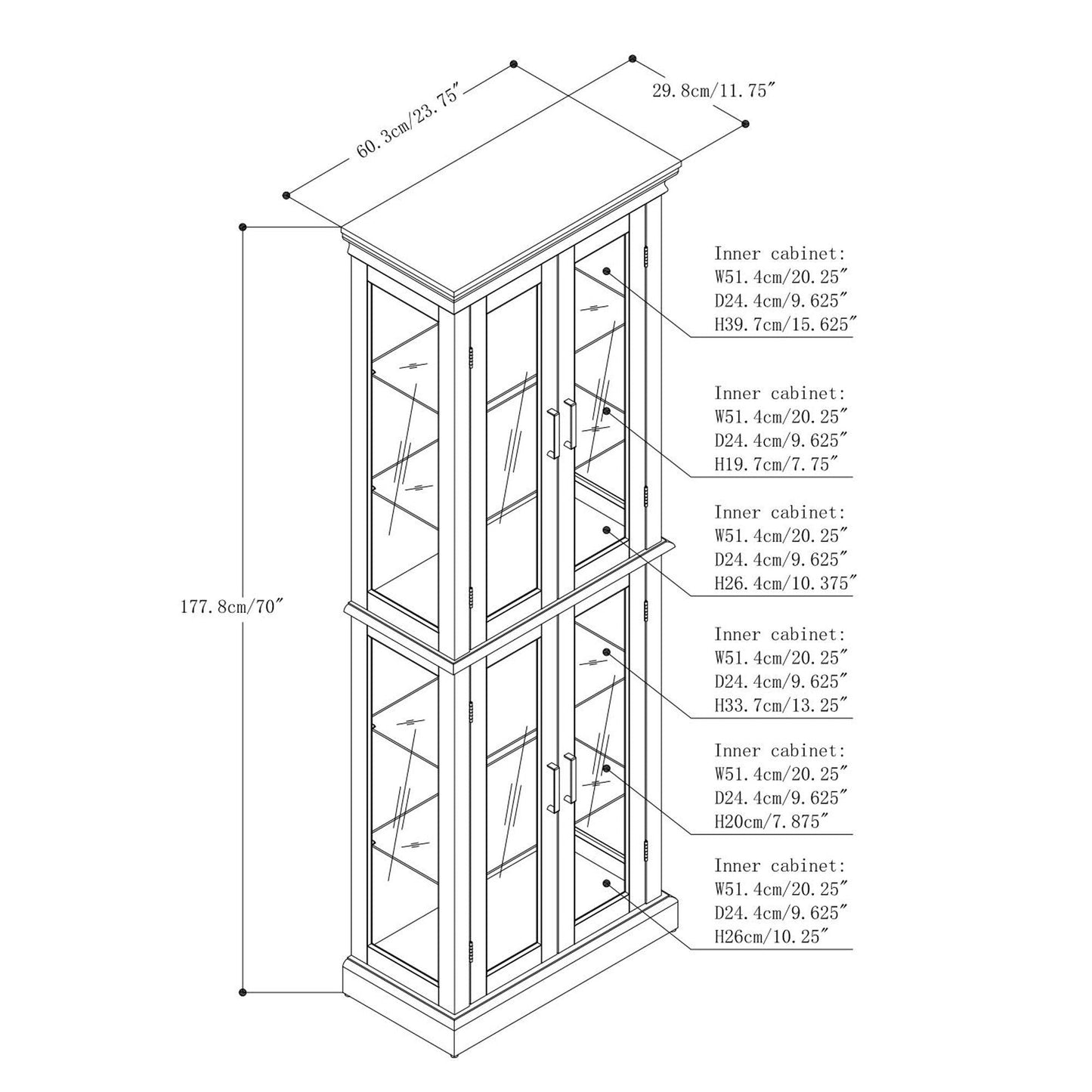 Lighted curio cabinet with adjustable glass shelves and mirrored back panel by HouseOfZazla on Tampa Home & Garden Store