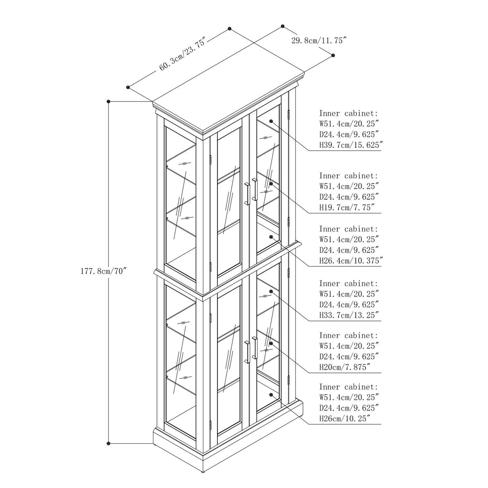 Lighted curio cabinet with adjustable glass shelves and mirrored back panel by HouseOfZazla on Tampa Home & Garden Store