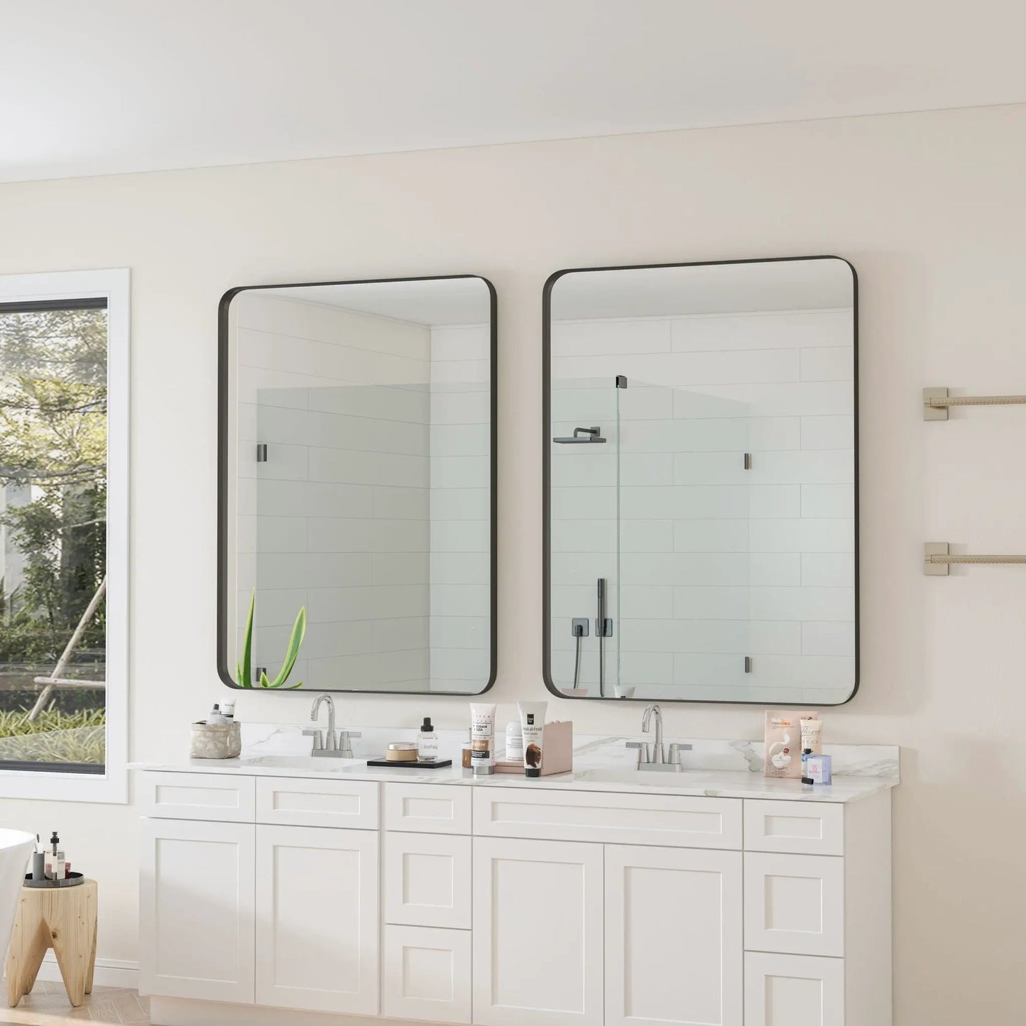 Rectangular Wall Mirror with Metal Frame