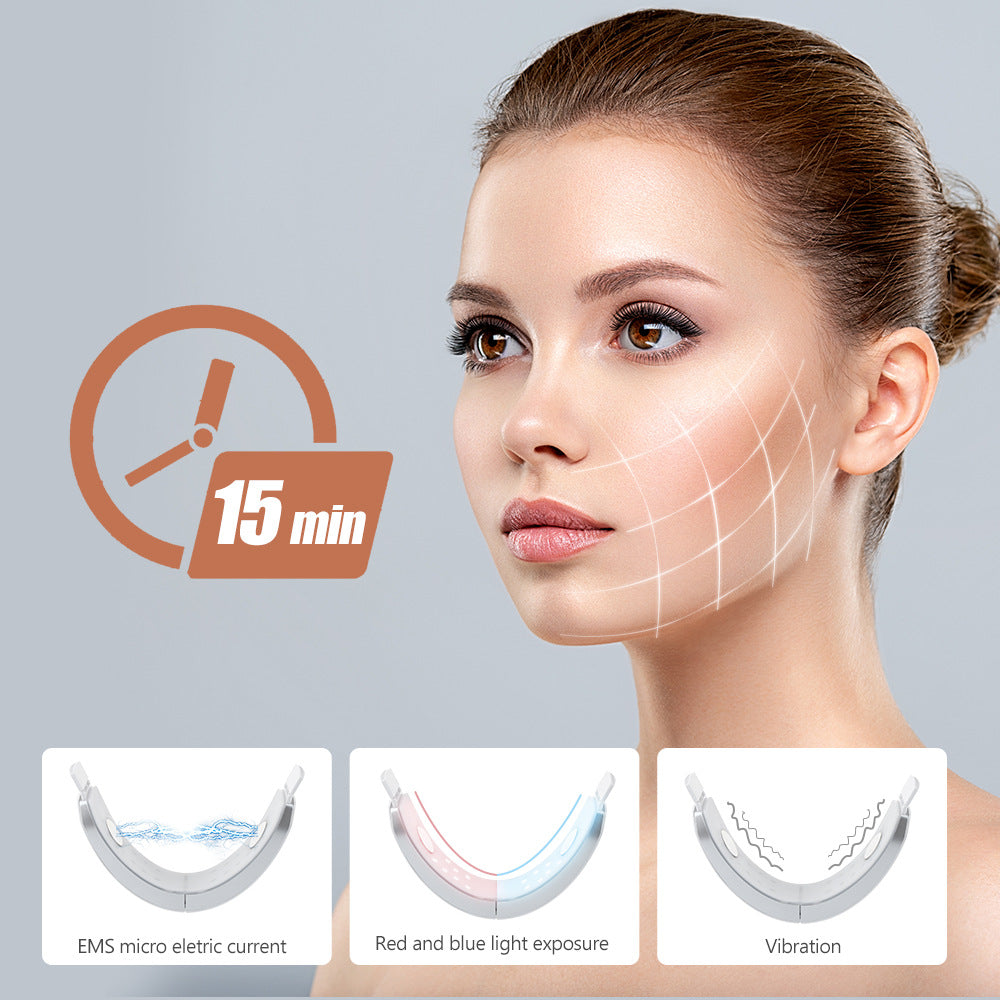 Facial Massager V-Face Beauty Instrument Wireless Remote Control EMS Color Light Vibration Face-Lifting Instrument - Tampa Home & Garden Store