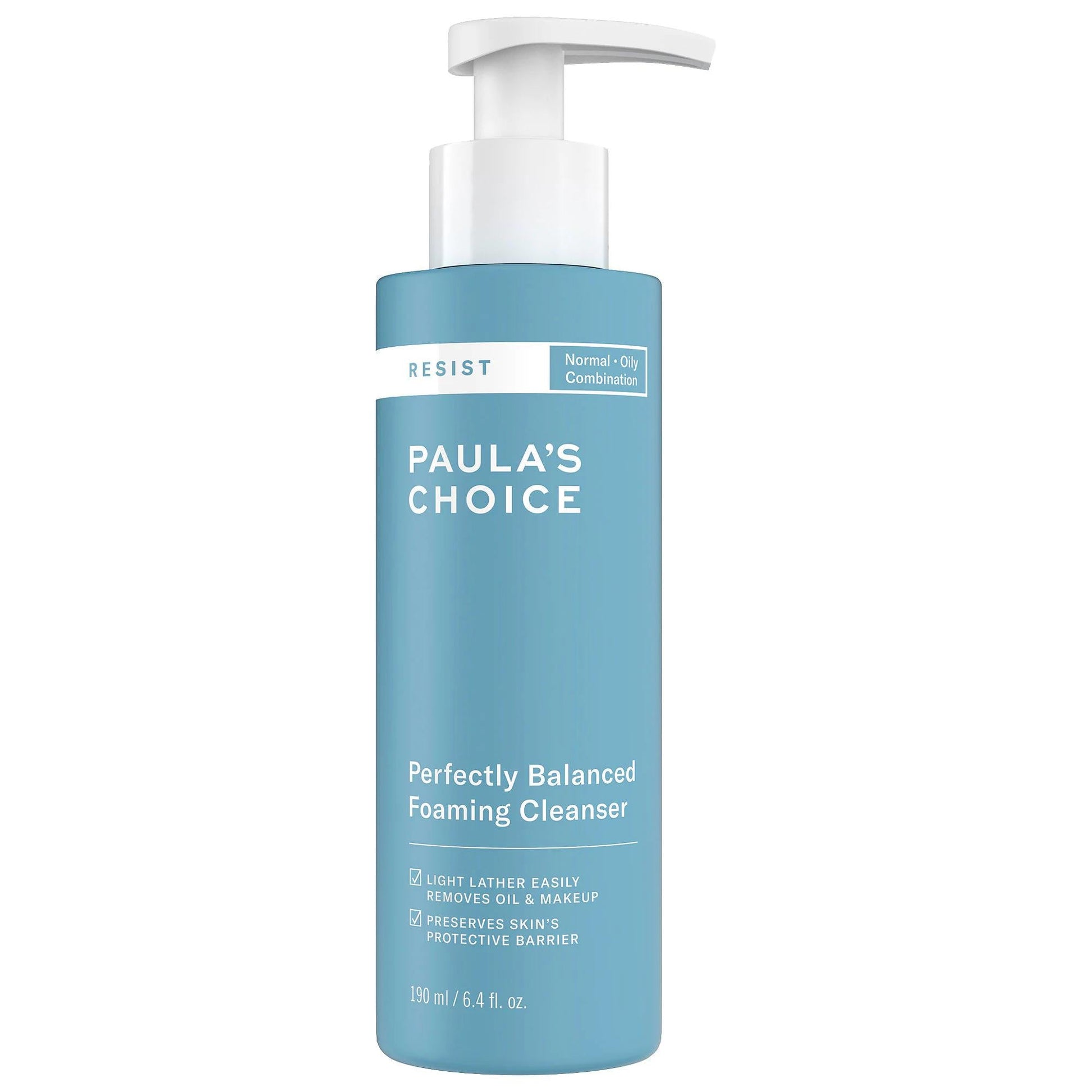 Paula's Choice Resist foaming cleanser bottle with blue label and white pump Normal-Oily on Tampa Home & Garden Store