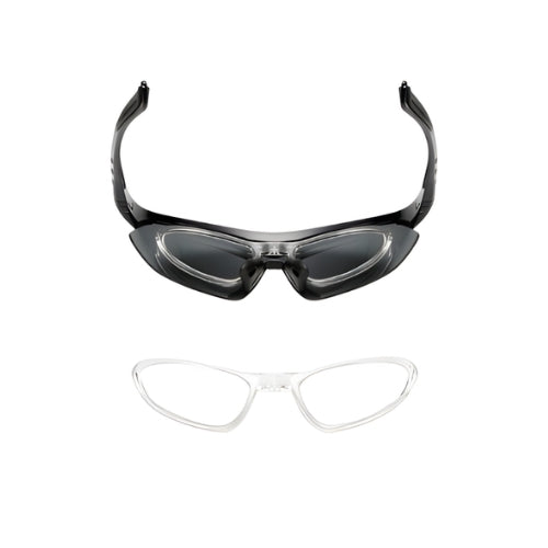 BikerZoneZ cycling sunglasses black wraparound frame with tinted lenses includes clear lens on Tampa Home & Garden Store