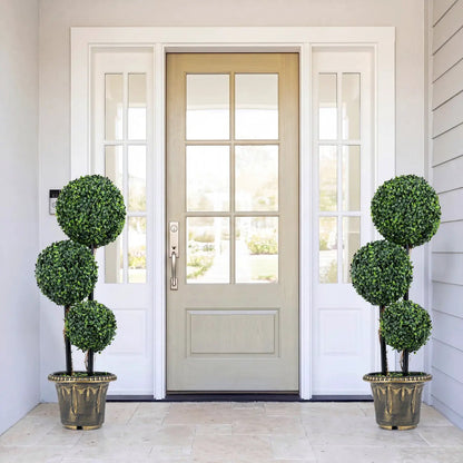 29 Inches Boxwood Topiary Tree with Triple Balls