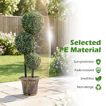 29 Inches Boxwood Topiary Tree with Triple Balls