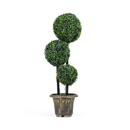29 Inches Boxwood Topiary Tree with Triple Balls