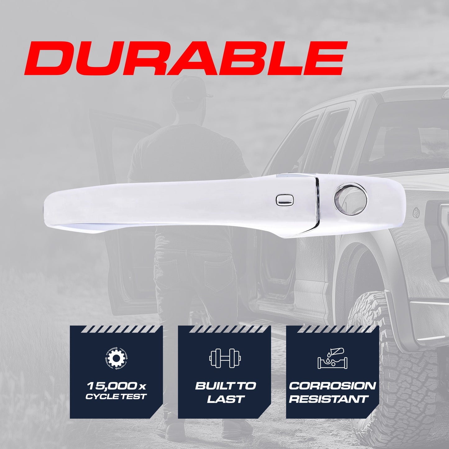 Chrome exterior door handle replacement front left for Dodge Durango/Jeep Grand Cherokee on Tampa Home & Garden Store