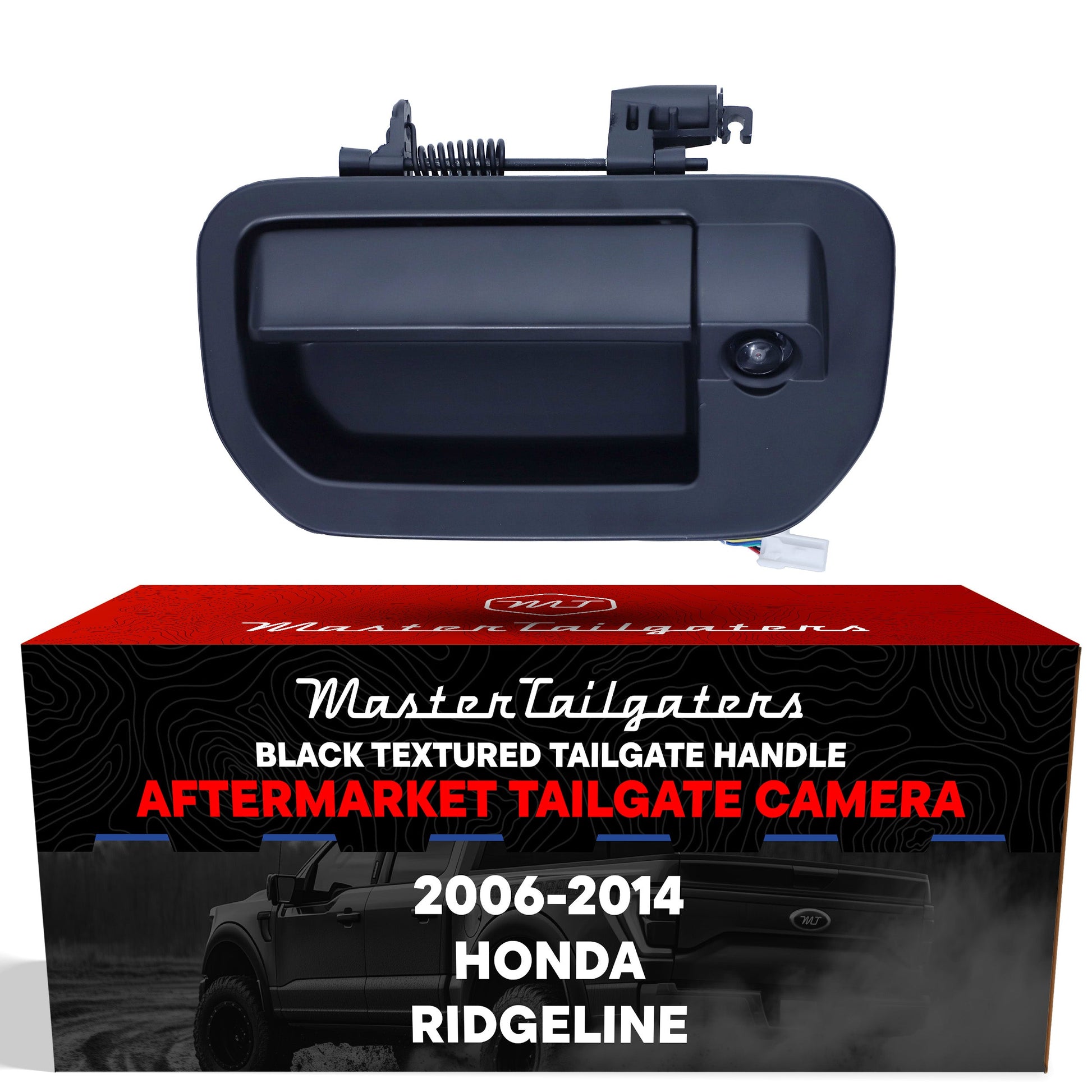 Black tailgate handle with backup camera for Honda Ridgeline 2006-2014 by Master Tailgaters on Tampa Home & Garden Store
