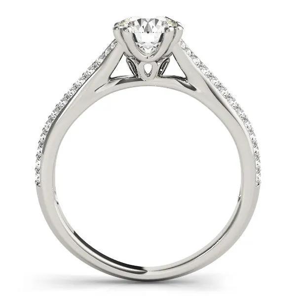 Diamond engagement ring 14k white gold pave band double prong setting 1 1/8 cttw Bids.com on Tampa Home & Garden Store