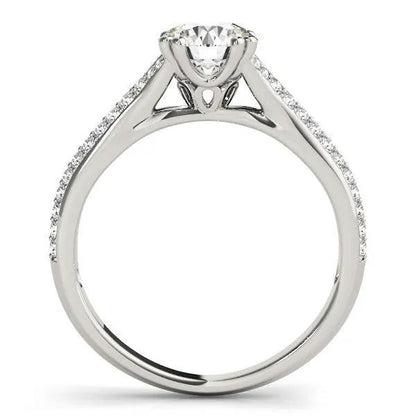 Diamond engagement ring 14k white gold pave band double prong setting 1 1/8 cttw Bids.com on Tampa Home & Garden Store