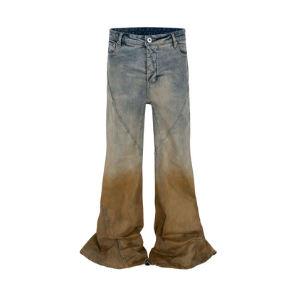 Men's gradient distressed wide-leg jeans in blue-to-beige fade, FLIPSTYLEZLLC on Tampa Home & Garden Store