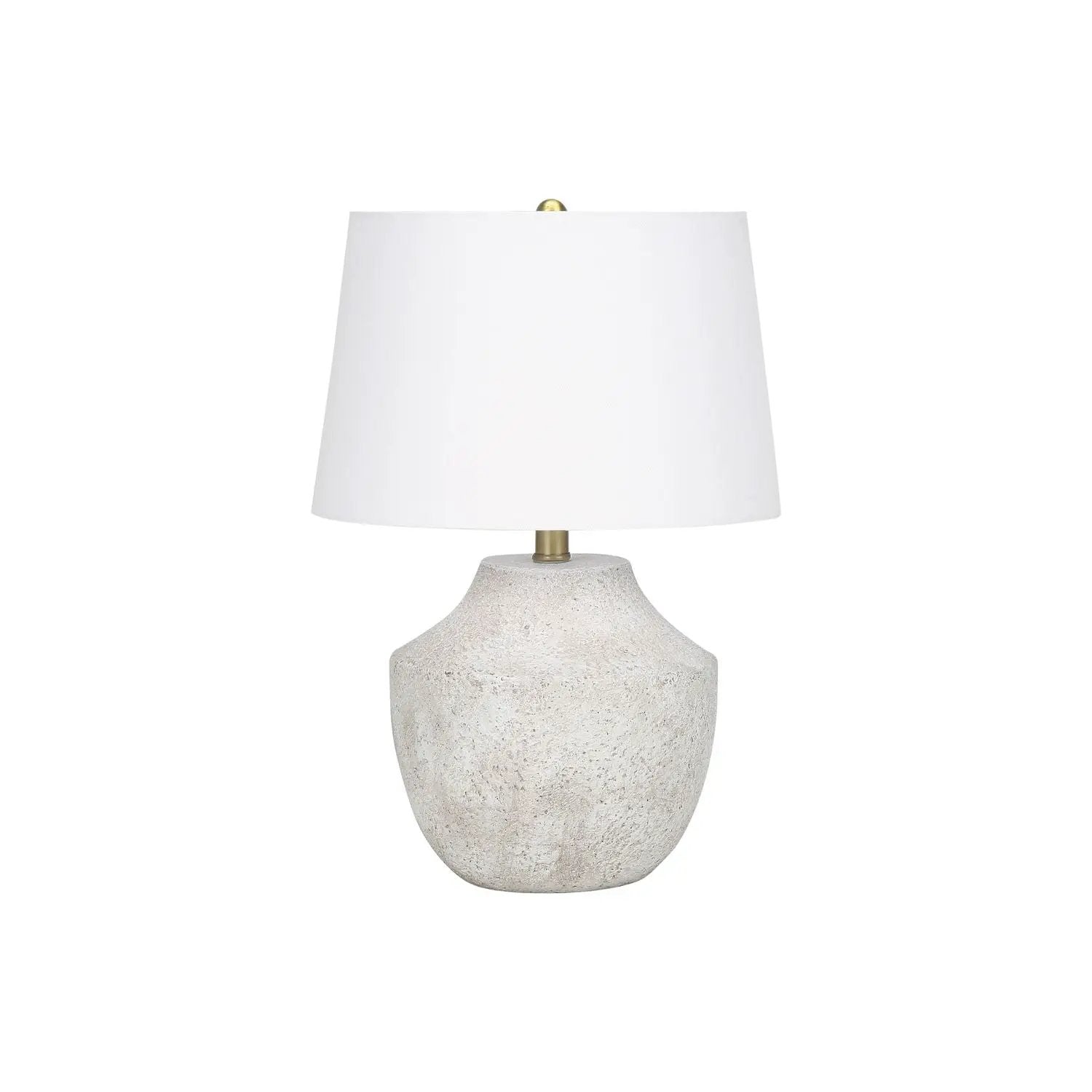 Table lamp, concrete-cream with textured base and white shade by Unique Piece Furniture on Tampa Home & Garden Store