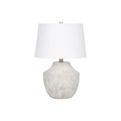 Table lamp, concrete-cream with textured base and white shade by Unique Piece Furniture on Tampa Home & Garden Store