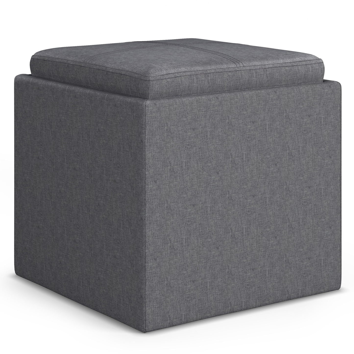 Rockwood Upholstered Cube Ottoman with Tray