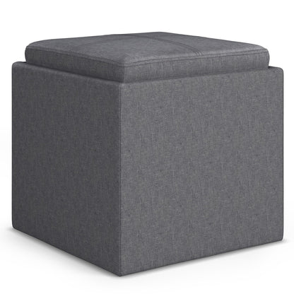 Rockwood Upholstered Cube Ottoman with Tray