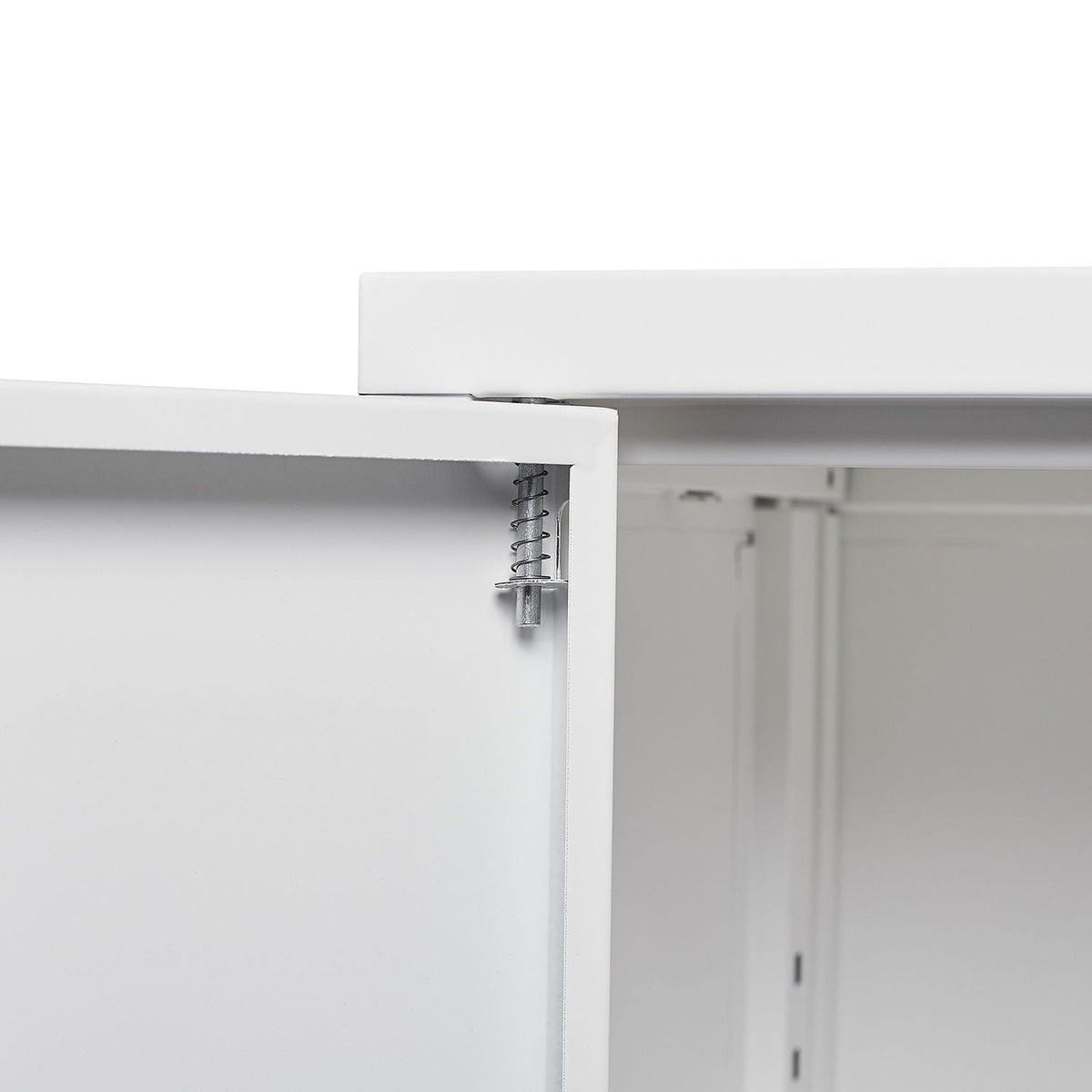 Metal storage cabinet with locking doors and adjustable shelf by HouseOfZazla, white finish on Tampa Home & Garden Store