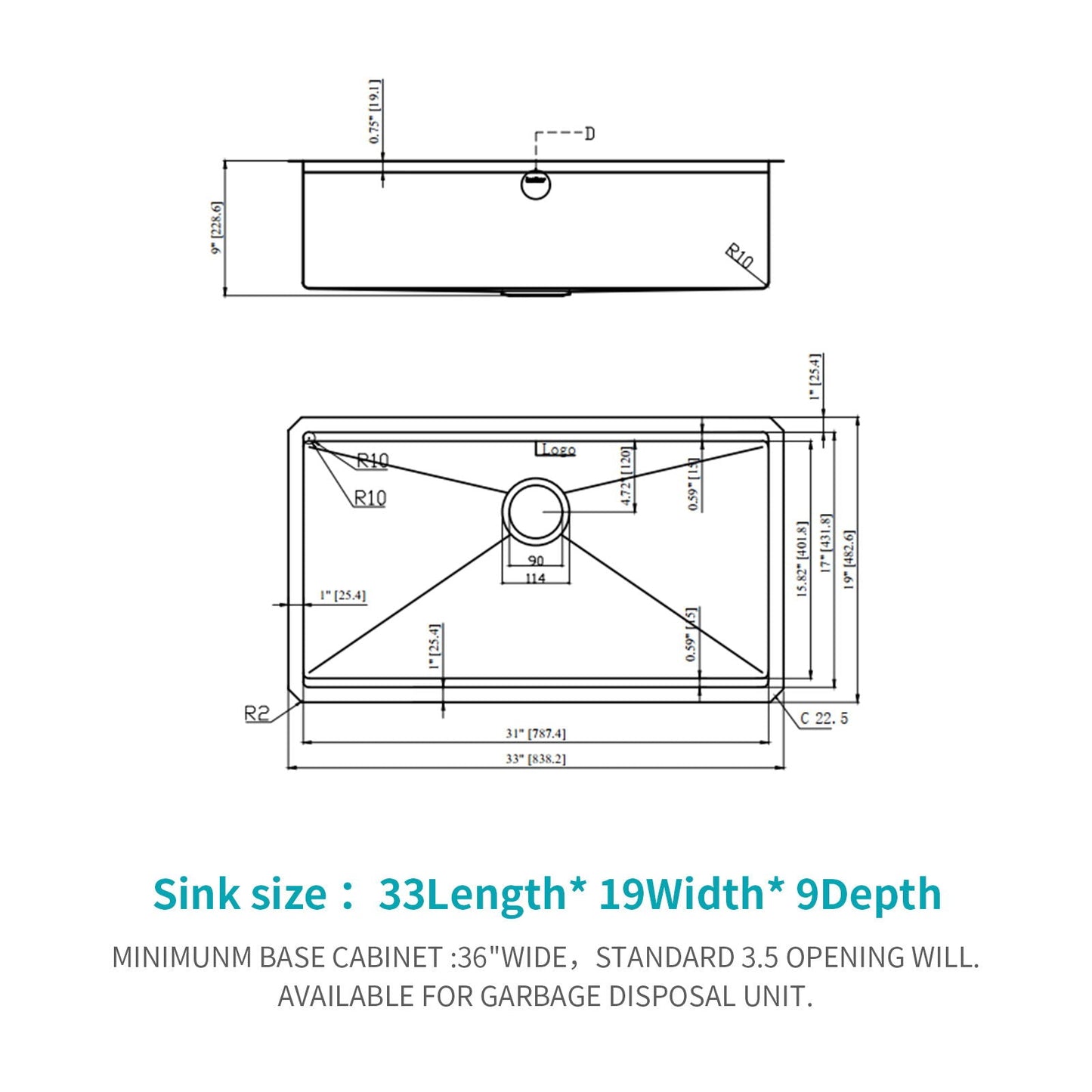 Single Bowl Workstation Sink with Stainless Steel