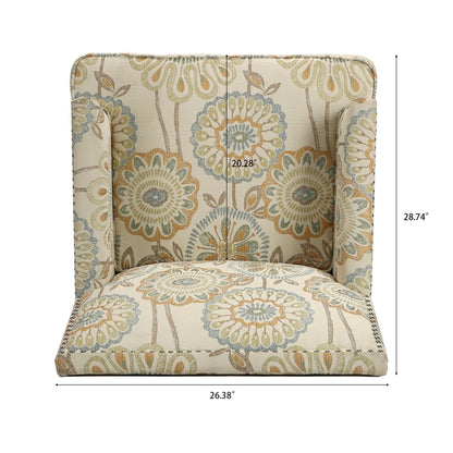 Accent Chairs For Living Room by HouseOfZazla with beige floral fabric upholstery on Tampa Home & Garden Store
