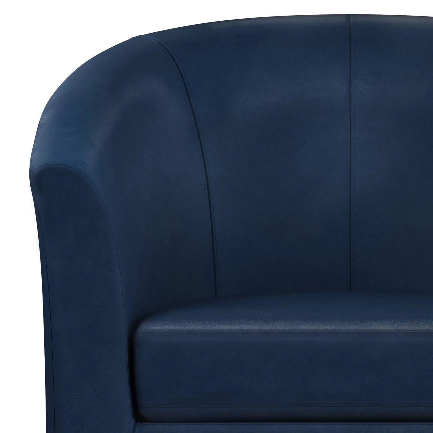 Austin Transitional Tub Chair, navy blue faux-leather arm chair by Unique Piece Furniture on Tampa Home & Garden Store