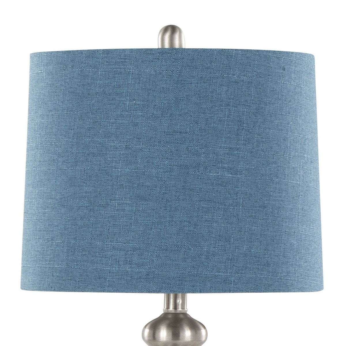 Ashland Lamp set of 2 with blue linen shade and brushed nickel base by HouseOfZazla on Tampa Home & Garden Store