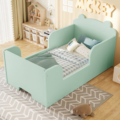 Two mint-green bear-shaped toddler floor bed frames by HouseOfZazla on Tampa Home & Garden Store