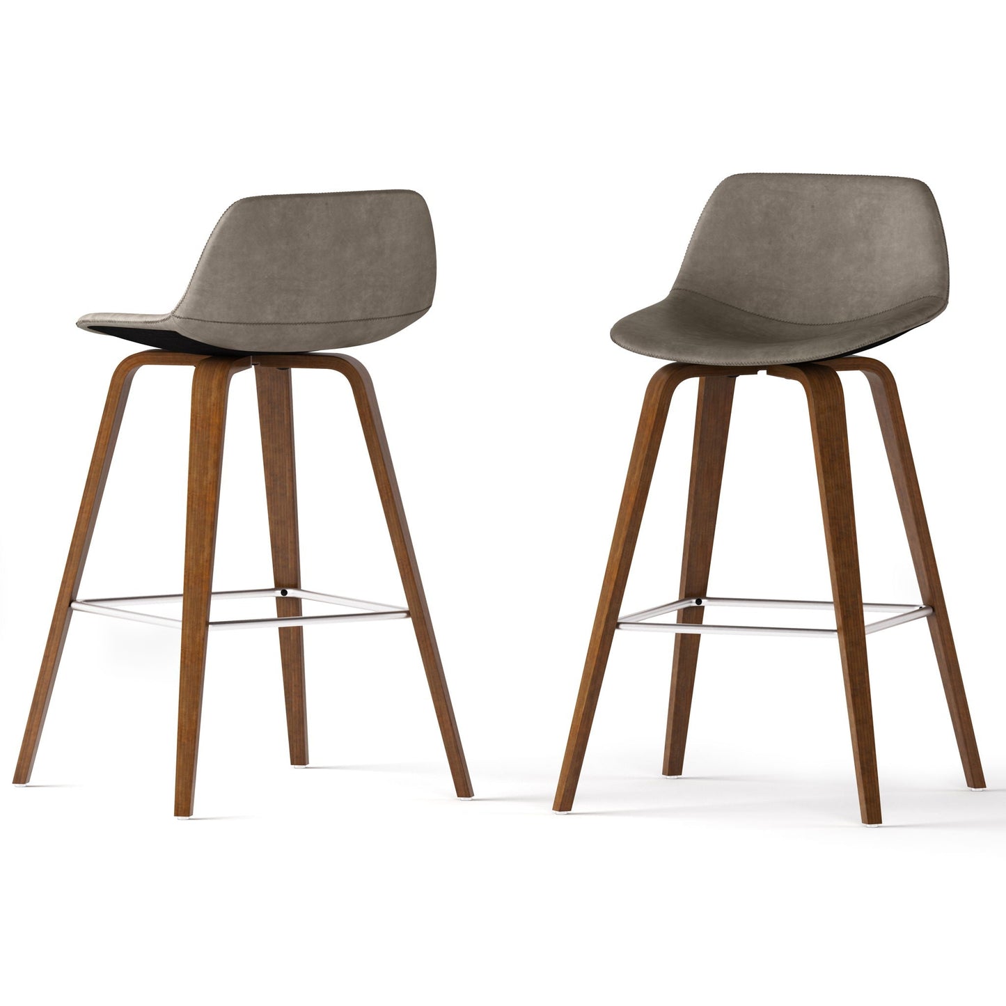 Randolph Bentwood counter/bar stool set of 2 with gray upholstery and wood legs on Tampa Home & Garden Store