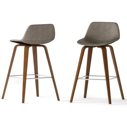Randolph Bentwood counter/bar stool set of 2 with gray upholstery and wood legs on Tampa Home & Garden Store
