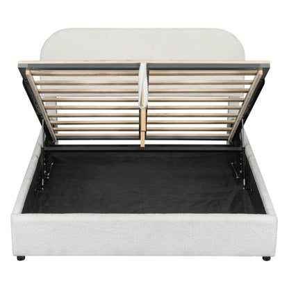 Upholstered Platform Bed With Hydraulic Storage