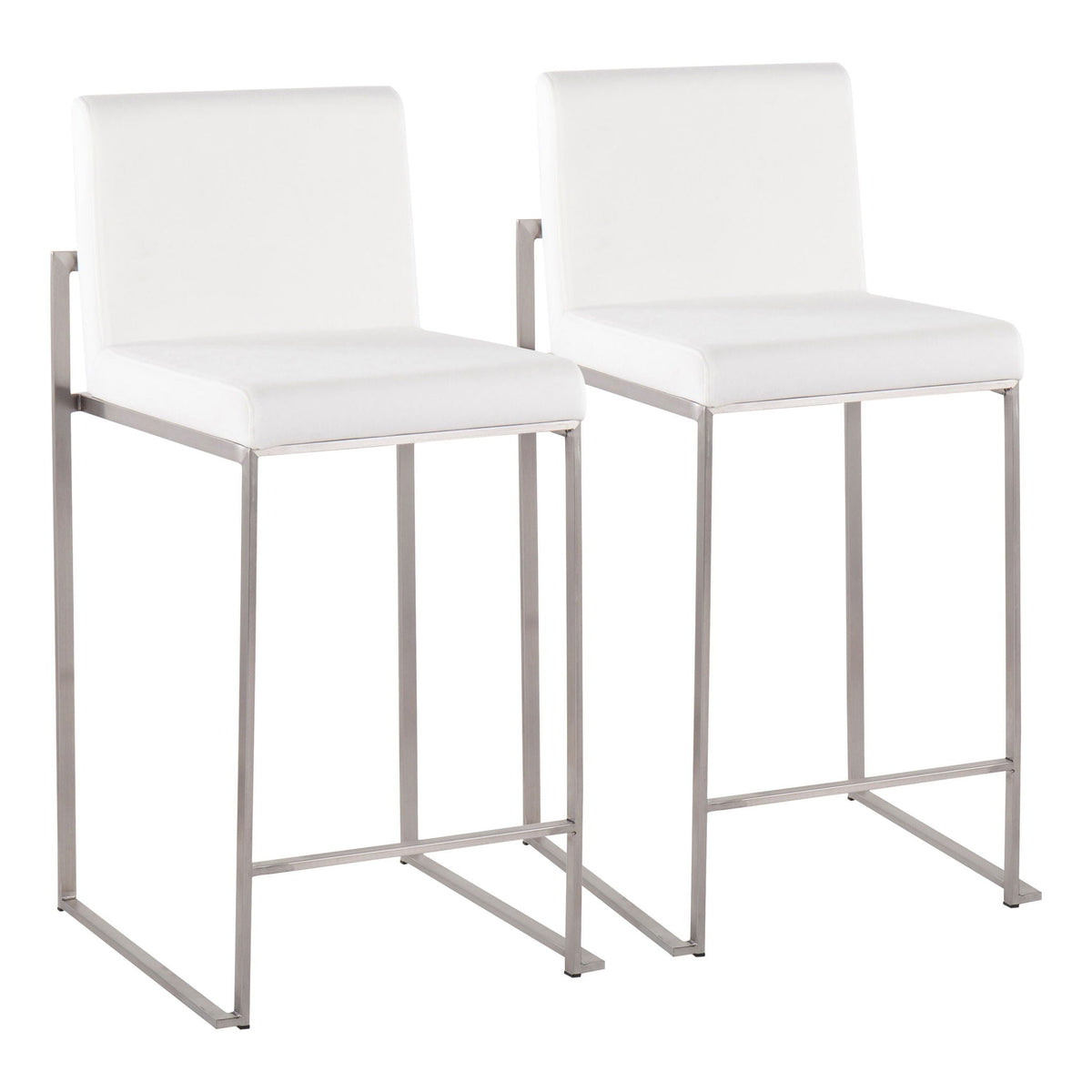 Counter stools with white padded high-back and chrome frames, set of 2 on Tampa Home & Garden Store