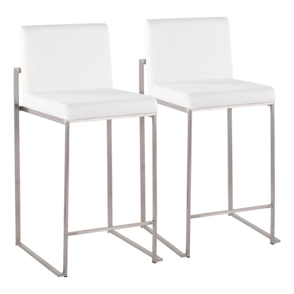 Counter stools with white padded high-back and chrome frames, set of 2 on Tampa Home & Garden Store
