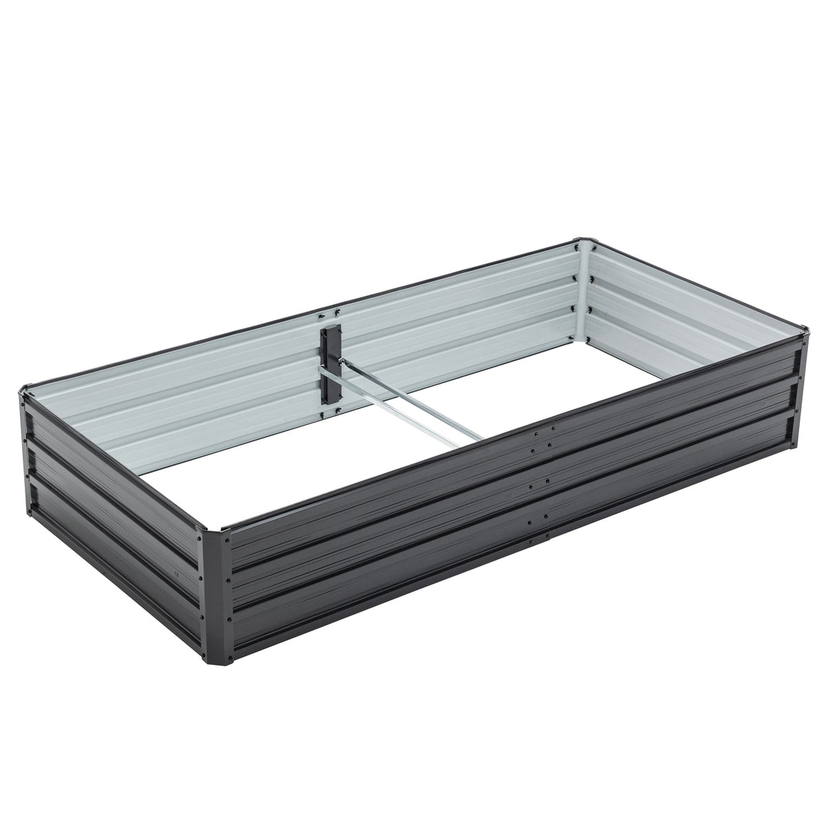 6x3x1 ft metal raised garden bed planter with corrugated panels and dark frame HouseOfZazla on Tampa Home & Garden Store