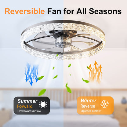 23.6-inch ceiling fan with crystal ring and lights by HouseOfZazla, remote and app control on Tampa Home & Garden Store