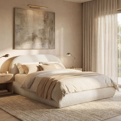 Archie Puffy Upholstered Platform Bed and Frame